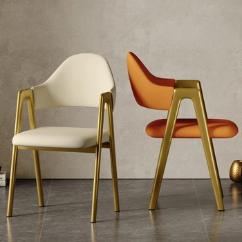 Nordic Designer De Mese Scaun Modern De Lux De Aur Picioare Cafe Scaune De Luat Masa Brațul Confortabil Cadeira De Jantar Casa Accesorii