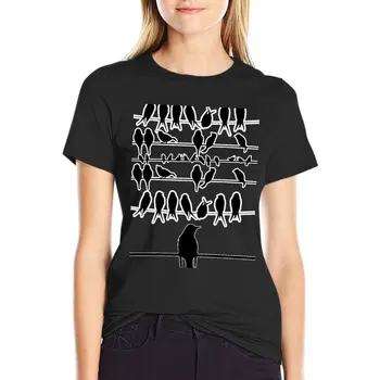 PĂSĂRILE! T-Shirt plus dimensiune topuri haine anime negru t-shirt pentru Femei