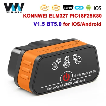 KONNWEI KW901 ELM327 V1.5 PIC18f25k80 Bluetooth 5.0 Scanerul OBD2 ELM 327 V1 5 Auto OBD 2 Instrumente de Diagnosticare Auto PK Vgate iCar2