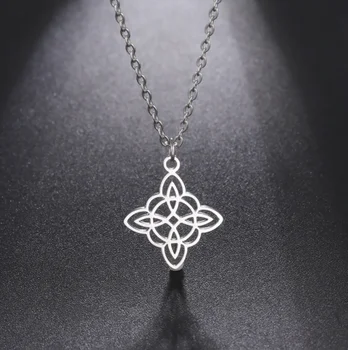 Vrăjitoare Nod Colier Celtics Nod Cruce Wicca Amuletă De Protecție Supranaturală Din Oțel Inoxidabil Vrăjitorie Bijuterii