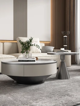 Lumina extravaganță moderne rockboard masă de cafea, TV cabinet simplu creative living Italian masă rotundă crema de stil