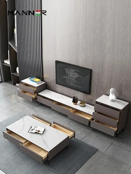 Italiană minimalist rock placa de cafea, masă TV cabinet combinație camera de zi de uz casnic piața din lemn masiv, cabinet de stocare