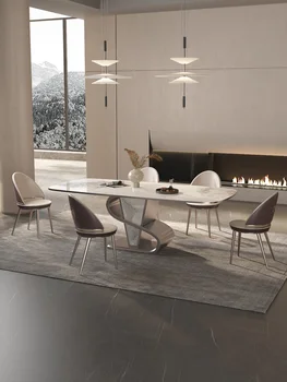 Rock masa de sufragerie moderne de lux simplu dreptunghiular scaun combinație