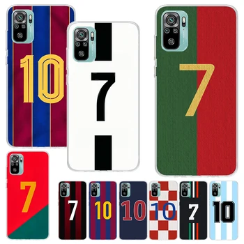 Fotbal Star Numărul C 7 10 Print Caz Moale pentru Xiaomi Redmi Notă 11S 11T 10S 9S 8T 12 11 10 9 8 11E Pro Plus 7 Coajă de Telefon