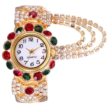 Noua versiunea coreeană femei diamond impodobita cuarț ceas de moda din aliaj de brățară de ceas pentru femei Femei Ceas