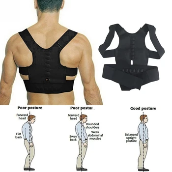 Magnetic Corector de Postura Înapoi Umărul Drept Bretele Curea Terapia de Corecție Corset Lombar, Suport de Corecție pentru Femei Barbati