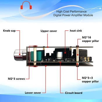 ZK-MT21 2x50W+100W 2.1 Canal BT5.0 AUX Digital Putere Subwoofer Amplificator de Bord
