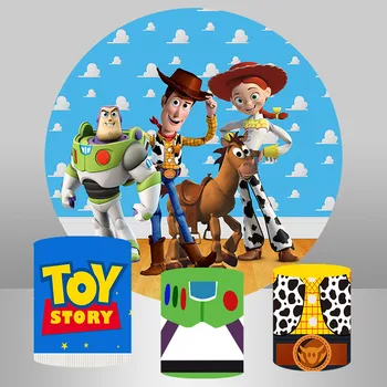 Toy Story Capac Rotund Copil Nou-Născut Duș Ziua De Nastere Copil Cerc Fondul Disney Rotunde Capacul Cilindrului Decoratiuni Photo Booth Prop