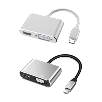 USB-C Docking Station Dual Monitor Adaptor Laptop Hub USB C a 2 4K