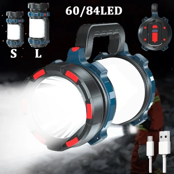 Puternic Lanterna LED-uri Cu Lumina Partea Super-Luminos USB Reîncărcabilă Proiector Ultra Bright Lanterna pentru Camping în aer liber la Pescuit