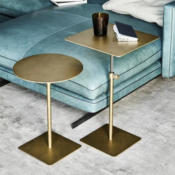noul design de aur partea de masă de aur din oțel inoxidabil rotunde partea de masă a liftable din oțel inoxidabil, canapea, masă mesa centro mobilier HY