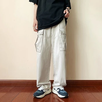 Japoneze pantaloni barbati toamna stil American high street drepte largi picior pantaloni trendy brand de nișă pierde toate-meci de pantaloni casual