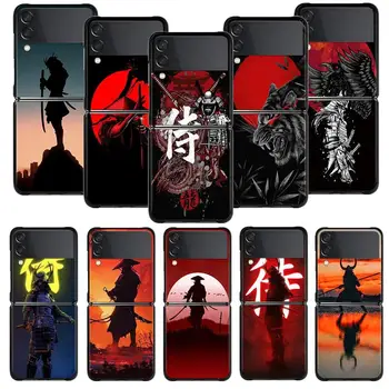 Japonia Samurai Fantoma Ninja Art Caz de Telefon Pentru Samsung Galaxy Z Flip 4 Z Flip3 5G Caz pentru Galaxy Z Flip PC Hard Shell Capa Funda