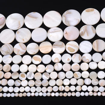 Naturale Rotunde Plate Shell Margele Pentru a Face Bijuterii Lovry Mama de Perla Shell Margele Diy Brățară Colier Accesorii 6-30MM