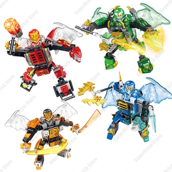 2023 Ninja Mini Figurine Mech Blocuri Kituri Clasice Personaje Kai, Jay, Lloyd, Cole Model Cărămizi Seturi De Jucării Pentru Copii Cadouri
