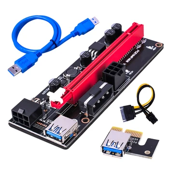 Ver009S USB 3.0 PCIe 1X la 16X Riser Card Adaptor 15Pin la 6pini SATA Cablu de Alimentare, Componente de Calculator Instrumente