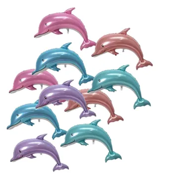 10buc Delfin Mare de Folie de Aluminiu Baloane Nunta Decor Petrecere de Ziua Aspect de Desene animate Plutitoare Balon cu Heliu Jucarii