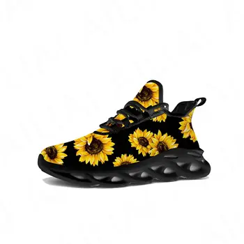 Floarea-soarelui Galben Floare de Apartamente Adidasi Barbati Femei Sporturile de Funcționare de Înaltă Calitate, Adidas Dantela-Up Plasă de Încălțăminte Tailor-made Pantof