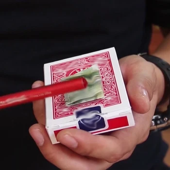 Orice Obiect Mic Prin Card Caseta de Aproape Trucuri Magice Penetrare Magie Trucuri Iluzii Card Magic Recuzita Street Magic