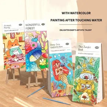 Lumina Vopsea Acuarelă Pictura Graffiti Carte Cu 20 De Pagini Pentru Copii Seturi De Desen Vopsea De Învățare Colorat Notebook Pictura Jucarii
