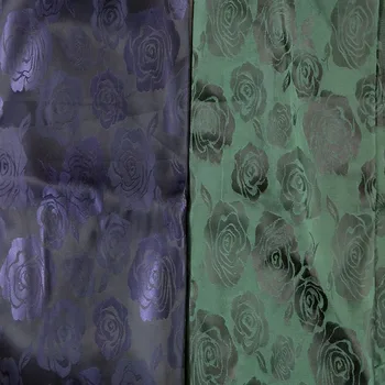 De Brand Nou Verde și Violet Bleumarin Înflorit Flori Dural Jucquard Poliester Vascoza Captuseala Tesatura Pentru DIY cusut 50x140cm