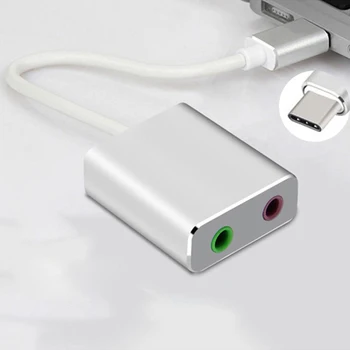 7.1 Card de Sunet Extern USB de Tip C USB / 3.5 mm Jack USB Adaptor Audio pentru Căști Micphone pentru Macbook Laptop Calculator PC