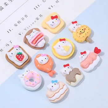 10buc Kawaii Sanrio Accesoriu Material Diy Hello Kittys Pâine Prăjituri Anime Drăguț Caz de Telefon Ornament de Par Multifuncțional Fete Cadou