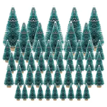 50PCS Miniatură Pom de Crăciun Artificial Acoperit de Zăpadă, Îngheț, Copaci Brazi de Crăciun DIY Decorare Petrecere Meserii