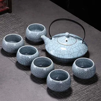 Celadon Se Ocupe De Oală De Ceai Kung Fu Set Handmade Spart Gheața Ceainic Ceramic Living Mare, De Uz Casnic Simple