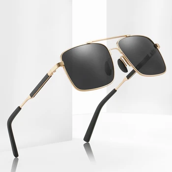 Noi Polarizat ochelari de Soare sport în aer liber, ochelarii de condus de metal pentru bărbați ochelari de Soare HD TAC pătrat ochelari de Soare