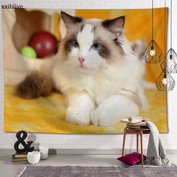 Animale Papusa Frumoasa Pisica Personalizate HD Tapiserie Pentru Covor de Călătorie Saltea Covoare de Perete Art Decor Acasă 70x95cm,100x150cm