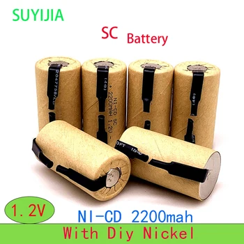Noi SC 1.2 V Ni-Cd 2200mah Acumulator Șurubelniță, Burghiu SubC Baterii Reîncărcabile cu DIY Con Eticheta Instrument de Putere Baterii de Celule