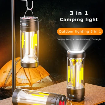 Multi-funcția de Camping Lanterna Portabil în aer liber Camping Lumina Cu Magnet Lumina de Urgență Agățat Cort de Lumină Puternică Lampă de Lucru
