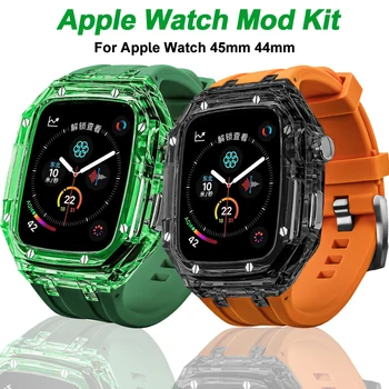 Se acoperă pentru Apple Watch Transparent Caz 44Mm 45Mm Toate-în Jurul valorii de Clar Protector Modificarea Kit pentru Iwatch Seria 5 4 Se 6 7 8