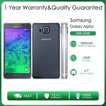 Original Deblocat Samsung Galaxy Alpha G850F 4G 1Sim 2GB RAM 32GB ROM 12MP 4.7