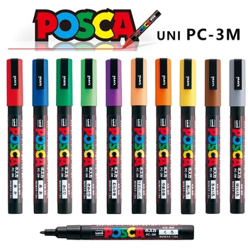 1buc Uni Posca Vopsea Marker PC-3M 24 Culori, Punctul de Amendă 0.9-1.3 mm, Pictura Graffiti Anime Publicitate Arta de Desen, Pixuri