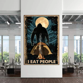 Sasquatch, Bigfoot Poster Iubitorii De Camping, Rulote Viața Acasă Decorare Arta De Perete Poster