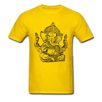 Indian Ganesha Bumbac Pur Pentru Barbati Cu Maneci Scurte Topuri & Tricouri Elefant Festival De Stradă Fericit Tricouri Adult Tatăl Tricou Tricou