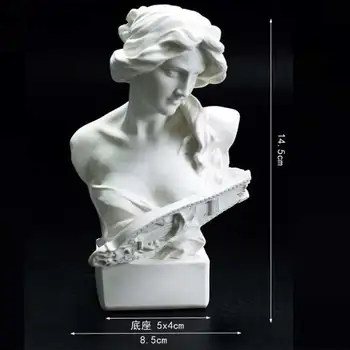 Pian Cap De Femeie Statui, Figurine Nordic Sculptura Mitologia Greacă Ipsos Statuia Lui David Rășină Figura Portrete Bust Mini