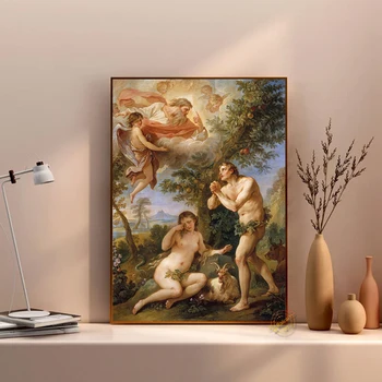 Mustrarea lui Adam Și a Evei Poster Panza Pictura de Arta opera de Arta de Perete Decor Imagine Decor Acasă