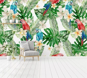 beibehang Personalizate 3D tapet mural Europene tropicale cu frunze de plante de fundal papagal pictura pe perete papier peint murale 3d tapet