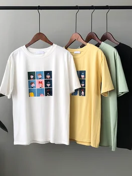 Bumbac pentru Femei T-shirt de Imprimare benzi Desenate Liber Ușoară Strech pentru Femei Pulovers Casual de Vara Supradimensionate Femeie de Moda Bluza 2023