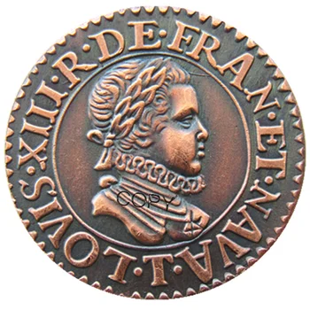 Franța 1611 Denier Tournois - Louis XIII 100% Cupru Copia Monede