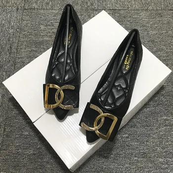 Superficial Gura Metalice Decorative Unice de Pantofi a Subliniat Pantofi Plat Confort Mocasini Moale cu Talpi de Balet, Pantofi de Lux, Pantofi pentru Femei