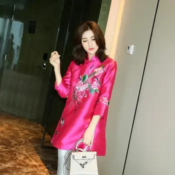 Cheongsam top femei 2023 noul stil Chinezesc moda retro broderie temperament liber și subțire versiune îmbunătățită a Tang costum