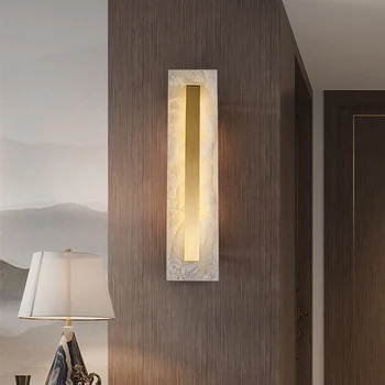 Postmodern Cupru Marmură Lampă De Perete Aur Tranșee Lumină De Lux Pentru Living Restaurant Dormitor Fundal Interioară Lampă De Perete