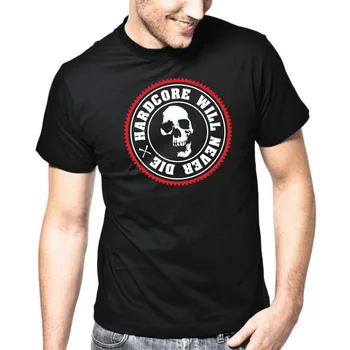moda de înaltă calitate de brand de amuzant Bărbați T-Shirt pentru Bărbați Îmbrăcăminte Dimensiune Hardcore nu va muri niciodată Hardstyle DJ Totenkopf Craniu