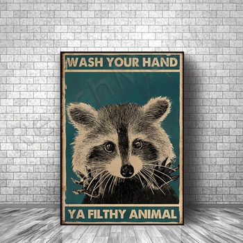 Raton Iubitorii De Spălare De Mână Ya Animal Murdar Poster Casa De Locuit Baie, Toaletă, Toaletă Decor Poster
