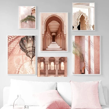 Marocan Ușa Moscheii Sala De Promenada Frunze Nordic Postere Si Printuri De Arta De Perete Panza Pictura Pe Perete Imagini Pentru Living Decorul Camerei
