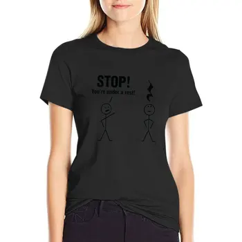Stop! Esti sub o odihnească! T-Shirt plus dimensiune topuri haine pentru femei